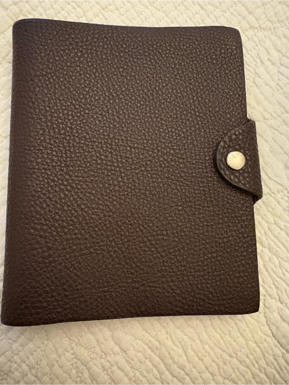 Hermes Ulysse Notebook Cover PM — Brown Togo Leather, Palladium Hardware